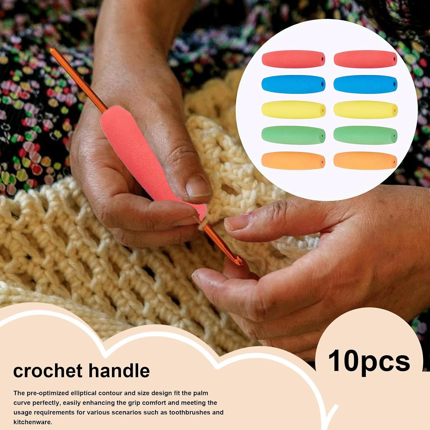 Ergonomic Foam Grip Aids - Soft Writing Enhancers for Pens Pencils | Lightweight Tubes for Improved Control and Comfort, Supports Long Writing, Drawing Hand Exercises 3.54x0.98 in
