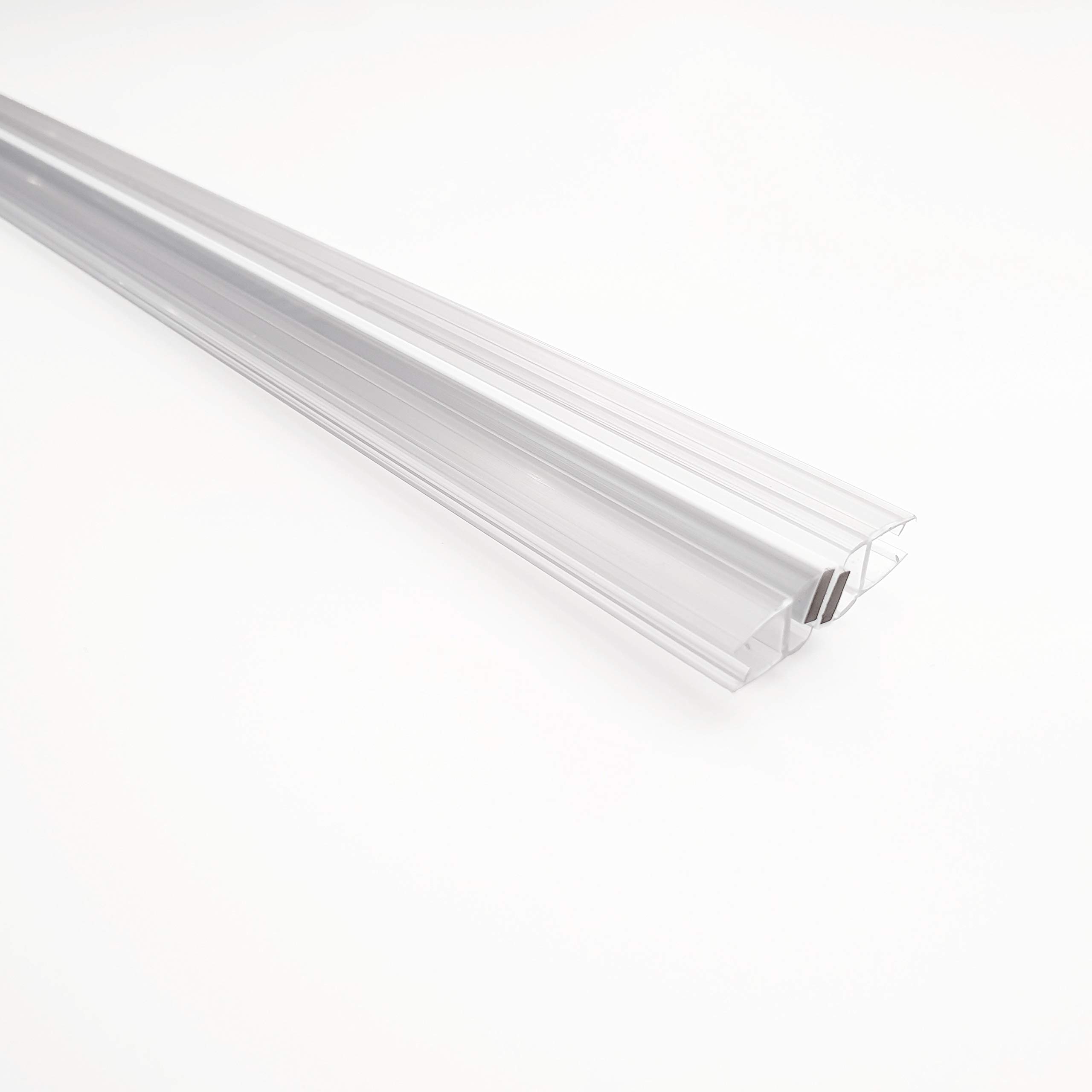 KRISTHAL Universal Magnetdichtung für 135° und 180°, Dichtungspaar mit Magnetstreifen für Duschglastür, Duschdichtung für 6 und 8 mm Glas, Dichtleiste mit 200 cm Länge, Art.Nr. 008CW (8 mm Glas)