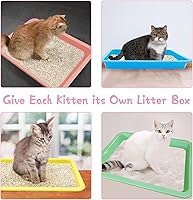 Vista 4 de PINVNBY 10 Pcs Small Kitten Litter Box Guinea Pig Litter Pan Mini Open Cat Litter Tray Bunny Litter Box Low Entry Cat Litter Box for Kittens Bunny