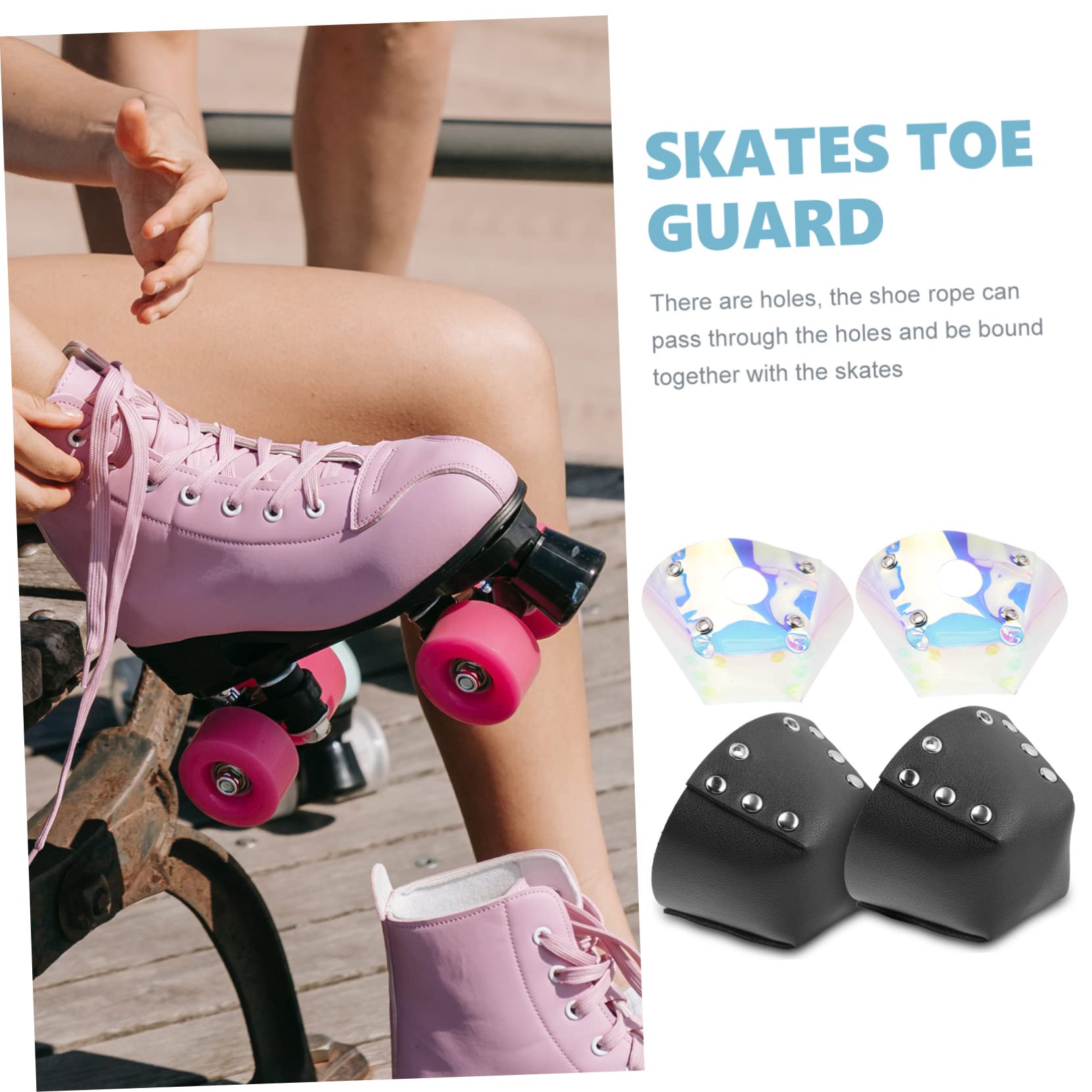 KESYOO 2sets Leather Skates Toe Protector for Pads Skating Protective Roller Inline Protectors Guard Adult Covers Caps Shoe Cover Leather Skates Toecap Skates Accessory 2pairs*2