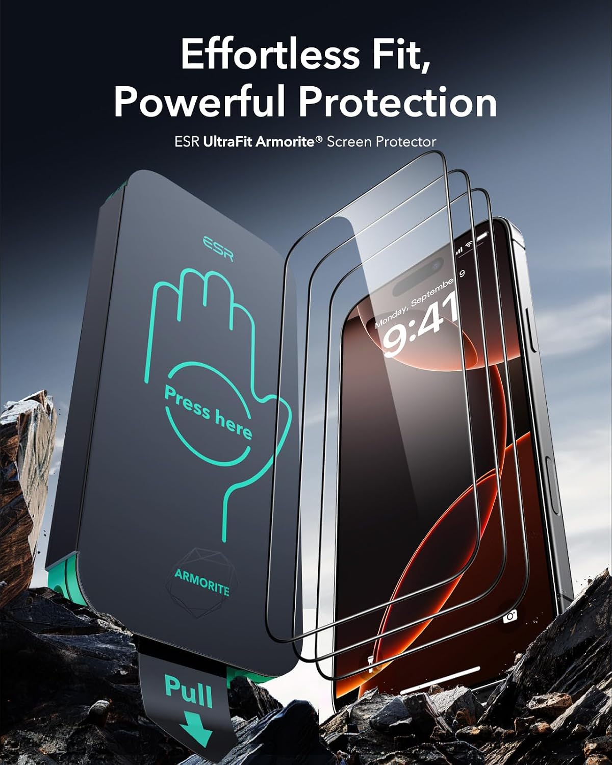 ESR 3 Pack for iPhone 16 Pro Max Screen Protector, Armorite