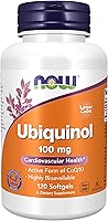 Vista 1 de Suplementos NOW, Ubiquinol 100 mg, alta biodisponibilidad (la forma activa de CoQ10), 120 cápsulas blandas
