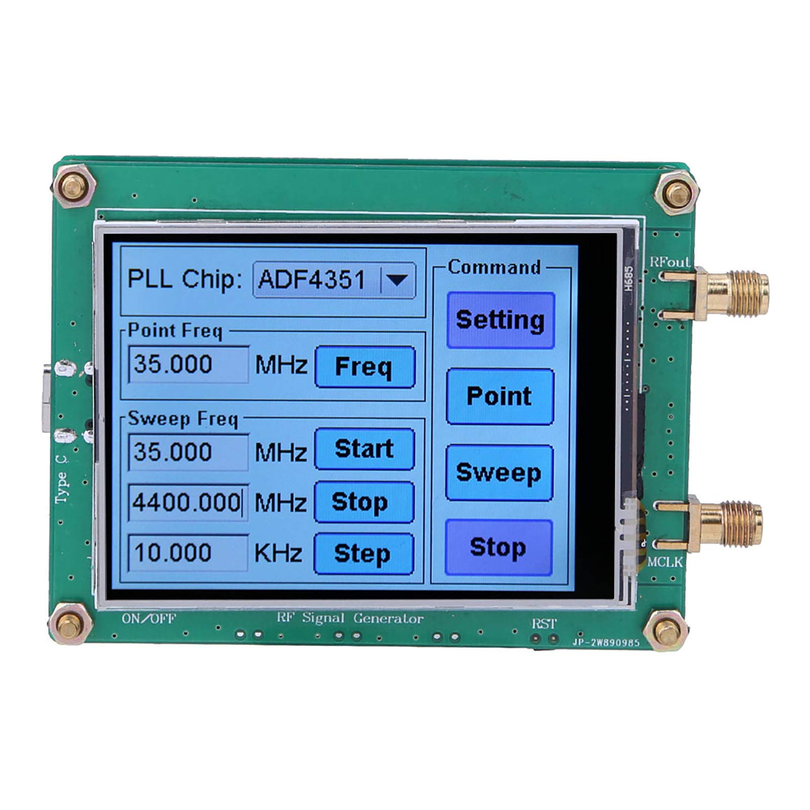 Walfront Generador de Señal de Barrido RF con Pantalla Táctil Completa, Generador de Señal RF, de Frecuencia con Control de PC, Salida Hembra SMA (ADF4351)