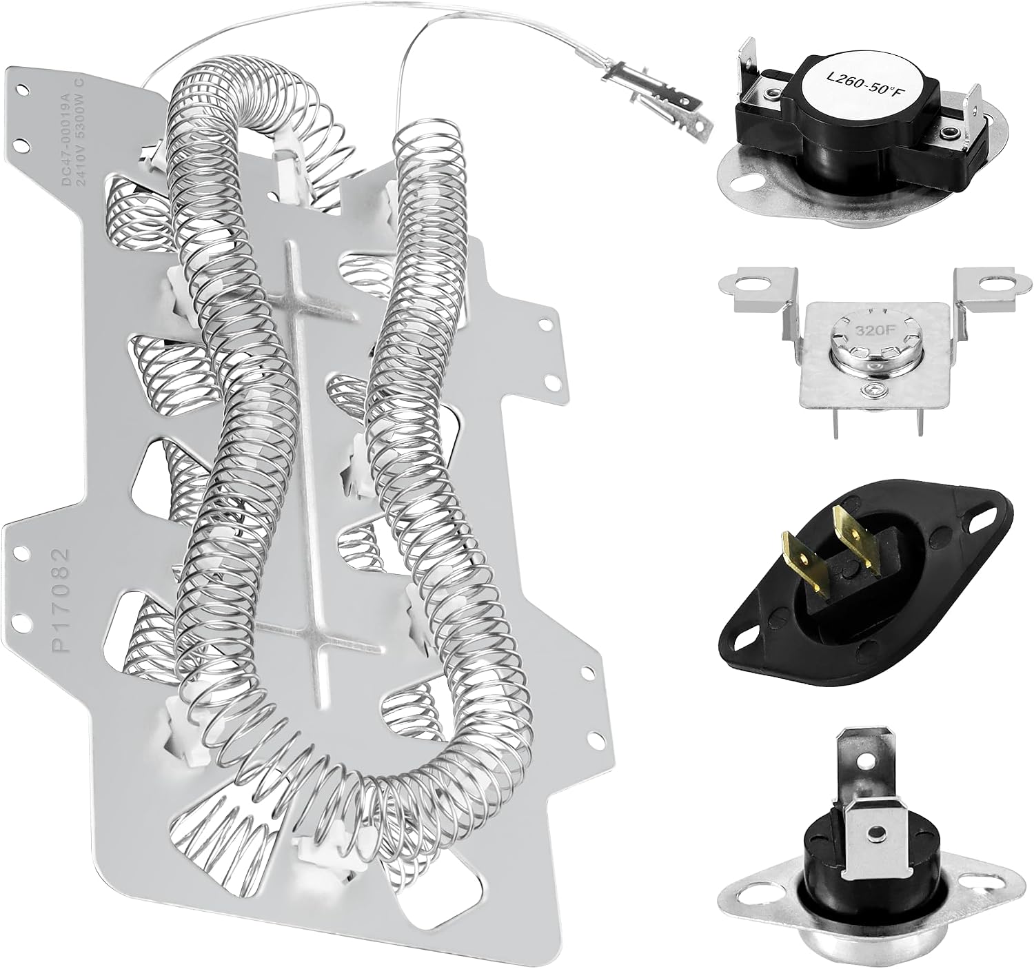 [Upgraded] DVE45R6100W/A3 DVE45R6100C/A3 DVE45R6100P/A3 Dryer Heating Element Kit Fit For Sam-sung DVE45T3200W/A3 DVE45T3400W/A3 DVE45T3400P/A3 DVE45T6000W/A3 DVE45T3400V/A3 DVE50T5300C/A3 by TOMOON