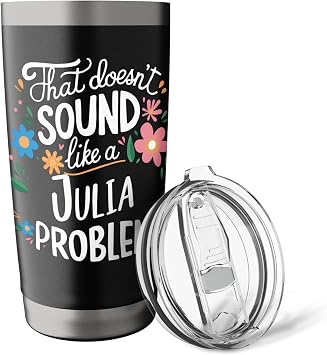Julia Personalized Cute Flower Girls Julia Name Stainless Steel Insulated Tumbler