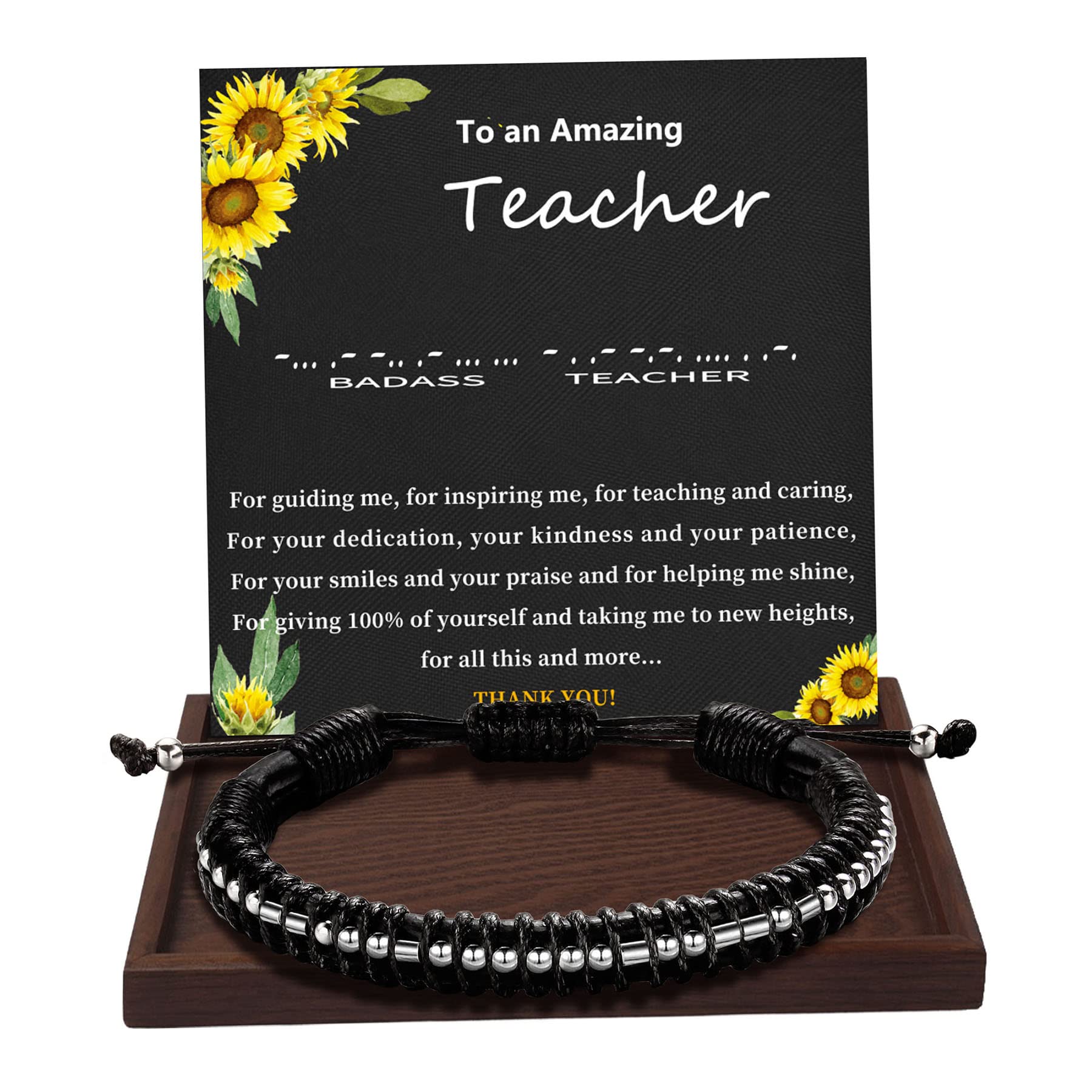 Btysun Fathers Day Gift, Gifts for Men Morse Code Bracelets for Men 2026 Graduation Gifts Mens Bracelet for Him Boyfriend Husband Leather Bracelet Motivational Birthday Jewelry Stocking Stuffers