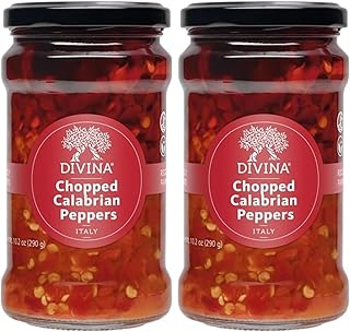 DIVINA Chopped Calabrian Peppers, 10.6 OZ (Pack of 2)