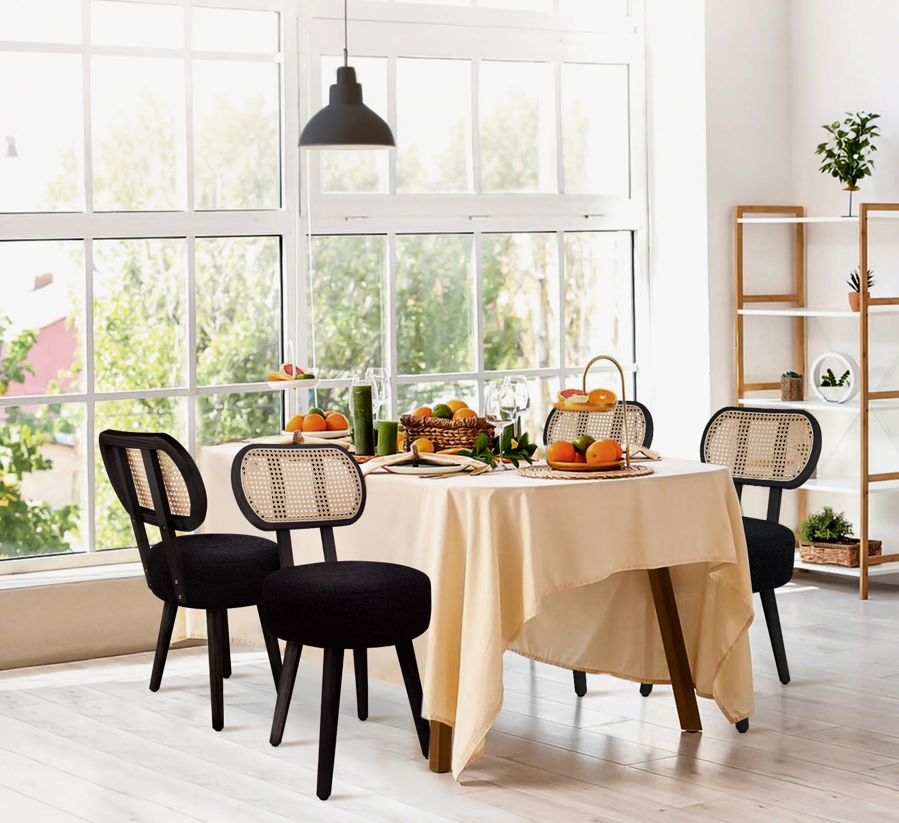 ZYBT Cadeira de Jantar Boho Meados do Século Moderno, Cadeira de