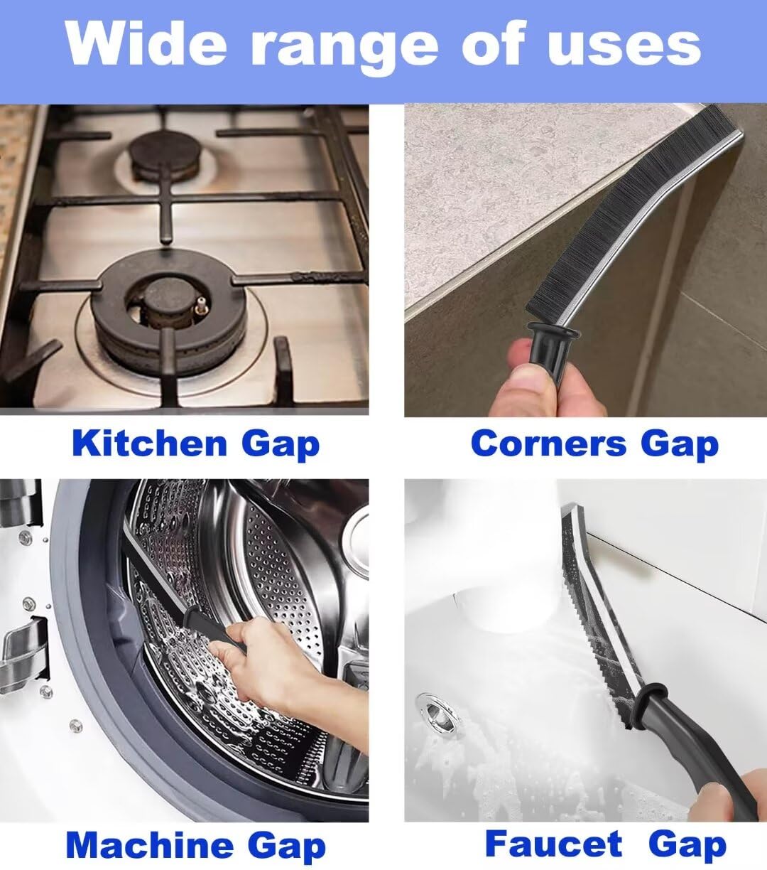 Xemnys Spazzola per la Pulizia delle Fessure e Fughe - Strumento Magico per Piccoli Spazi in Casa, Bagno, Doccia, Piastrelle, Cucina