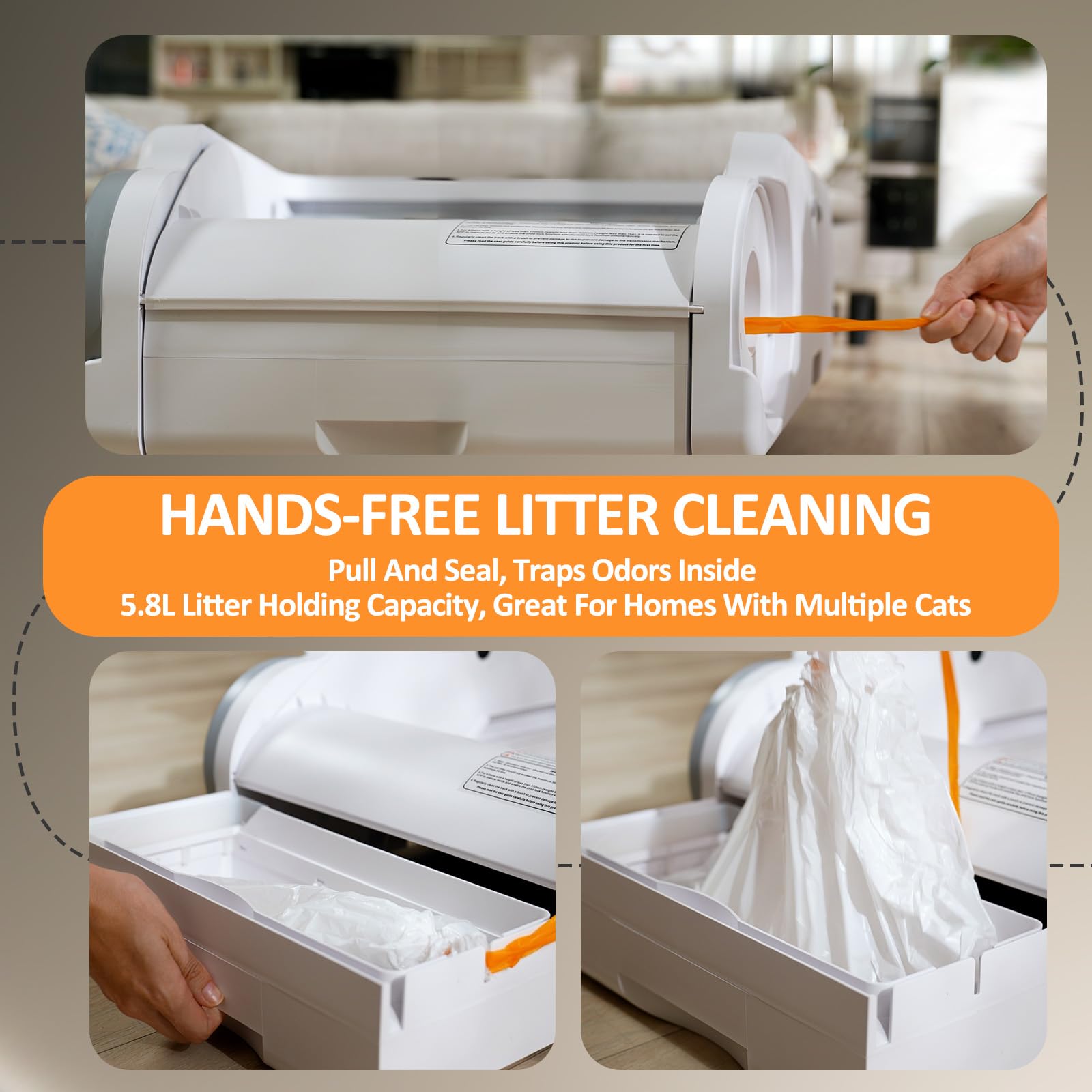 Aculya Life Open-Top Automatic Litter Box Self Cleaning Cat Litter Box Self-Cleaning Robot for Large Cats with Safety Sensors and APP Control - image 7