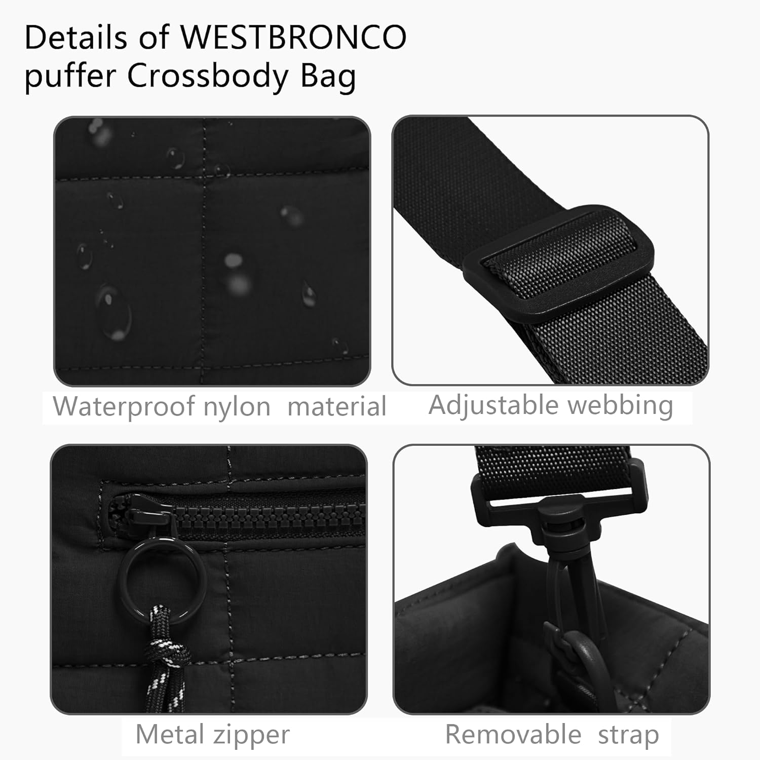 Quilted Crossbody Bags for Women,Puffer Weekender Overnight Bag,Purse Handbag Organizer,Small Tote Bags Shoulder Bag - Image 4