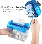 Manual Paper Shredder, A6 Folded A4 Portable Mini Paper Hand Cut Shredder for Office Home School (Blue) Hand Shredders Paper Shredders