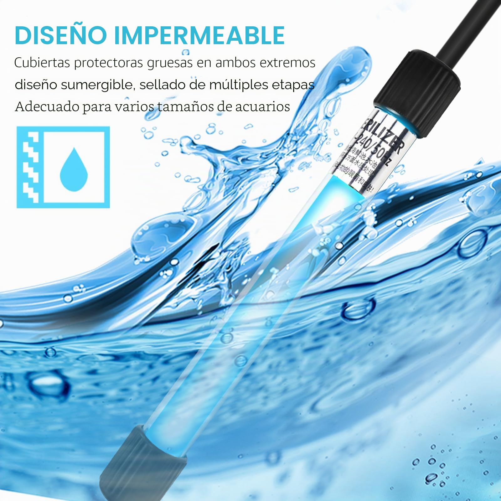 Lámpara UV Esterilizador Para Acuario Con Temporizador, Luz UV De 13W Para Desinfección En Hogar, Clarificador De Agua UV, Lámpara Asesina De Bacterias