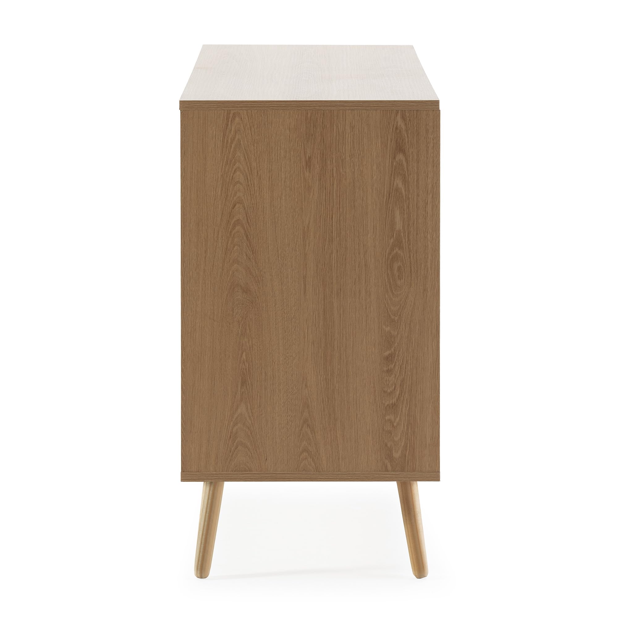 HOMN LIVING Aparador Lluvia 3 Puertas Color Roble, 120 cm (Ancho) 40 cm (Profundo) 76 cm (Altura)
