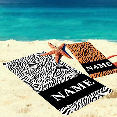 Toalla de playa  Toallas de playa gruesas de 100% algodón de gran tamaño para adultos de 60 x 80 pulgadas, toallas de playa personalizadas con