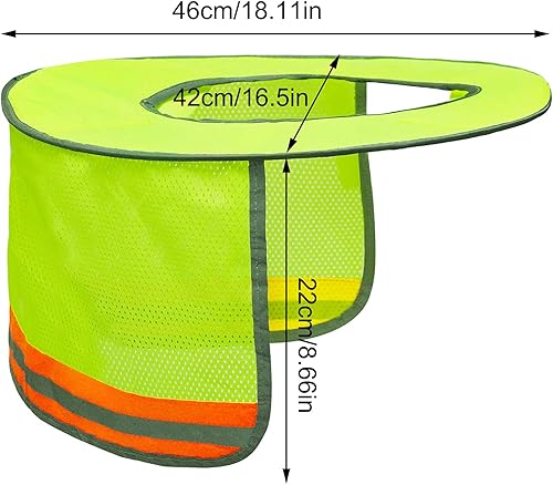 Miniatura 10 de Paquete de 3 sombreros de malla de ala completa, parasol de cuello de alta visibilidad con rayas reflectantes para cascos