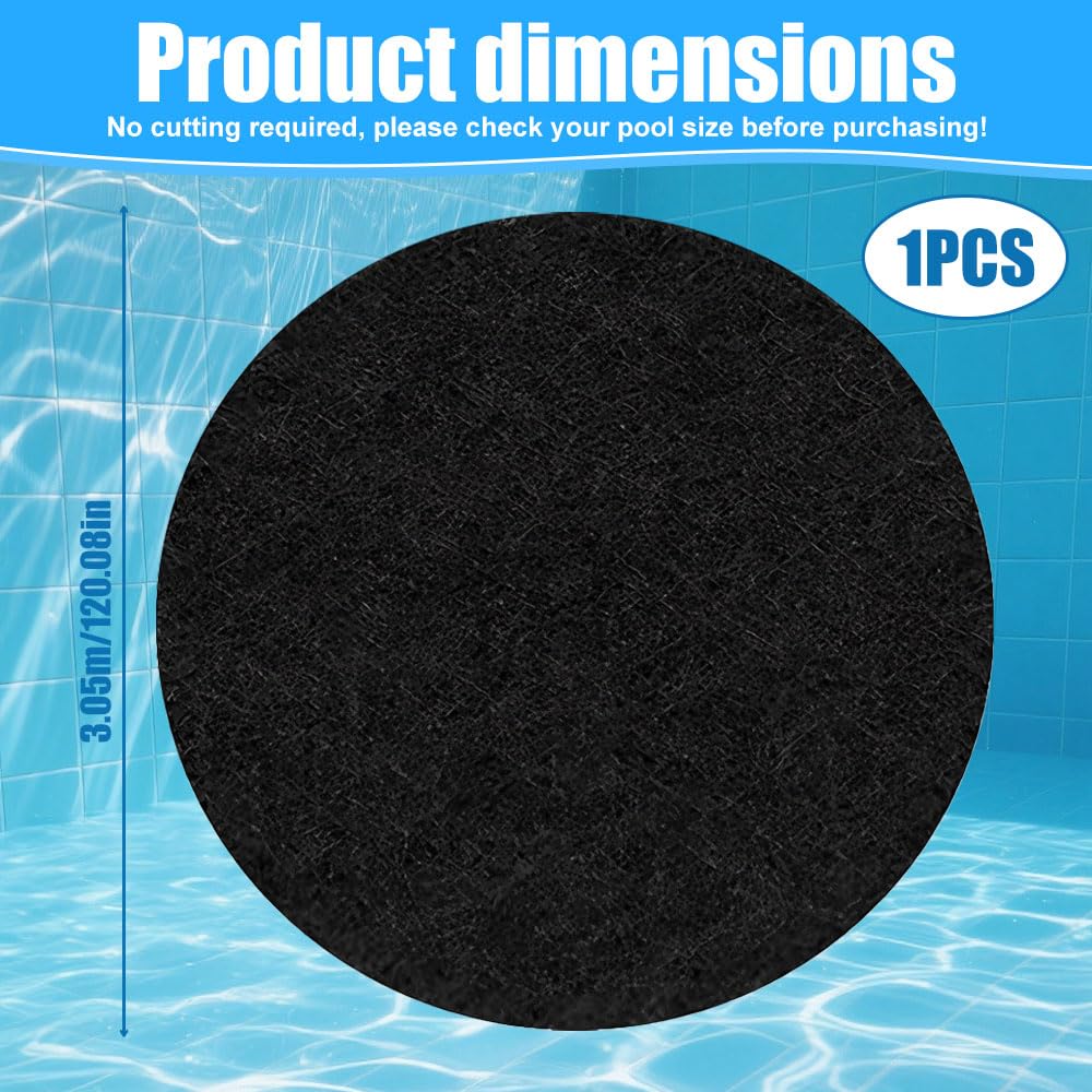3M Tapis de Sol Piscine, Tapis sous Piscines Hors Sol Rond, Tapis De Revêtement De Sol De Piscine, Rembourrage sous Piscine, Antidérapant, Pliable, pour Baignoires et Piscines Hors Sol