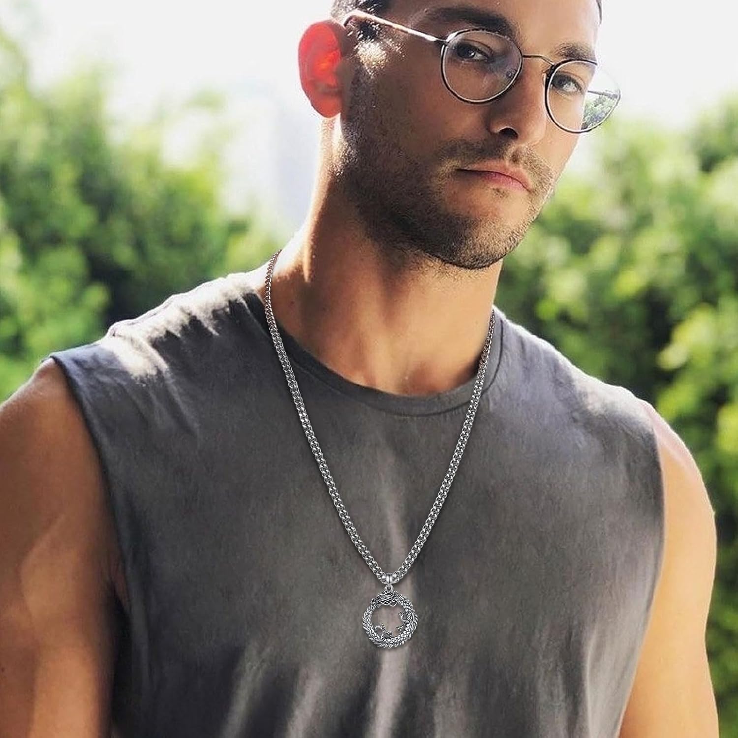 CELESTIA Dragon Necklace for Men 925 Sterling Silver Dragon Pendant Jewelry Gift for Men Women Protection -24 Inch - Image 6