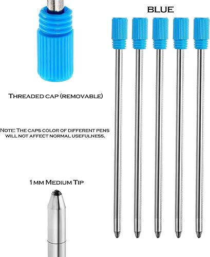 Vista 2 de DunBong Ballpoint Metal D1 - Recambio para bolígrafo multifunción, paquete de 5 piezas (azul) D1-blue,Negro -,Blue,D1-negro,D1-rojo,Rojo
