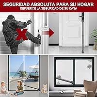 Vista 7 de AceMining Barra de seguridad para puerta mejorada y barra de patio deslizante, topes resistentes ajustables para el hogar, apartamento, viajes Gris