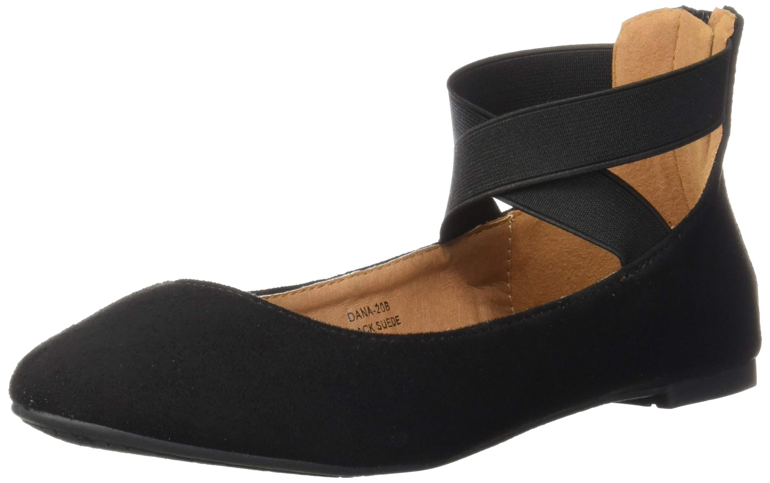Photo 1 of Anna Womens Dana Closed Toe Ankle Strap Slide Flats Size 9 Black Suede