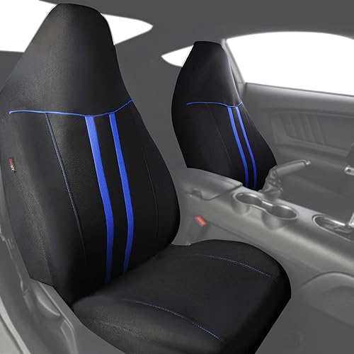 Miniatura 2 de CAR-GRAND - Fundas para los dos asientos delanteros del auto, de ajuste universal, deportivas, Rainbow, con respaldo alto, compatibles con bolsa de