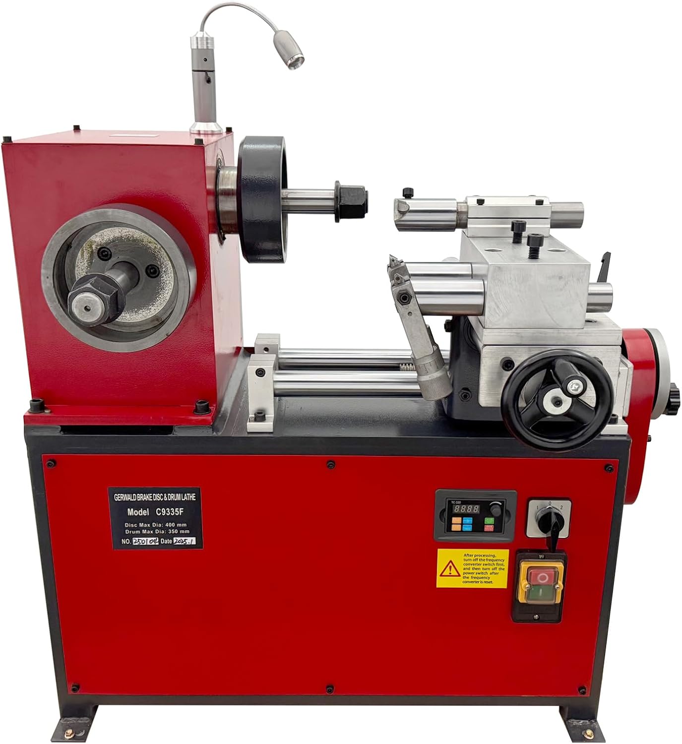 Brake Drum/Disc Lathe, 550W Variable Speed Auto Repair Machine with LED Light, 0-140RPM for Cars/Trucks 7.1"-15.7" Diameter C9335F 110V