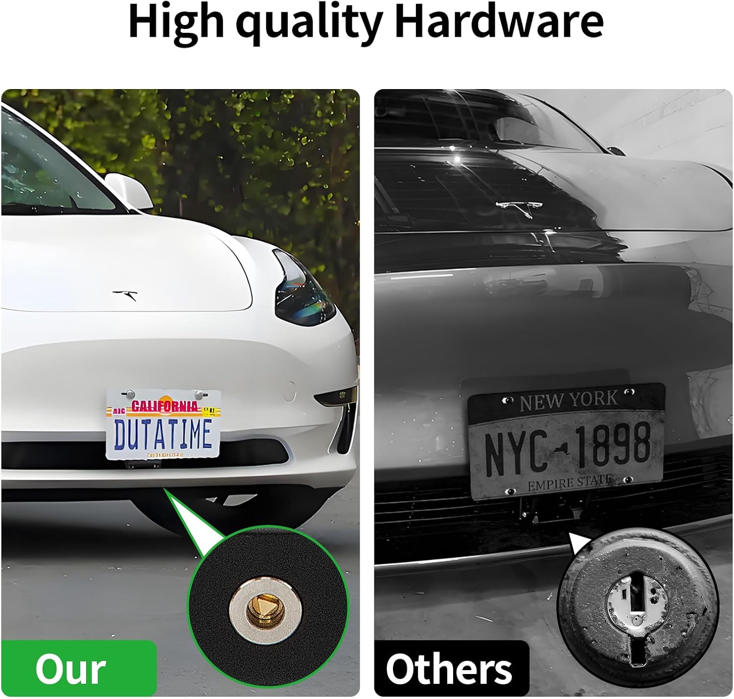 2025 Model 3 Highland Front License Plate Frame Holder, Anti-Theft License Plate Mount Bracket Kit for Tesla Model 3 2024 Accessories US Version