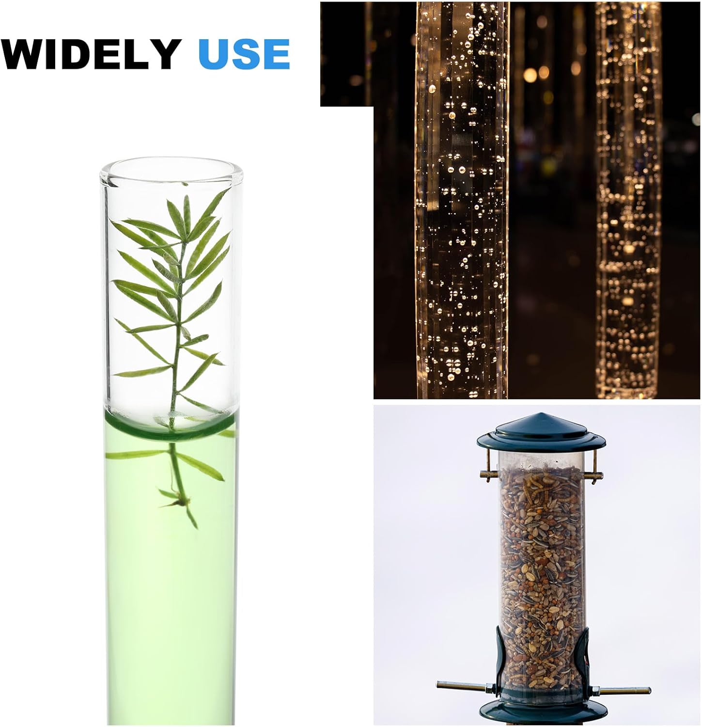PATIKIL 10mm ID 14mm OD 500mm Length Rigid PETG Tube, 8PCS Water Cooling Hard Tubes for Computer PC Water Cooling Systems Efficient Liquid Cooling Hose, Transparent