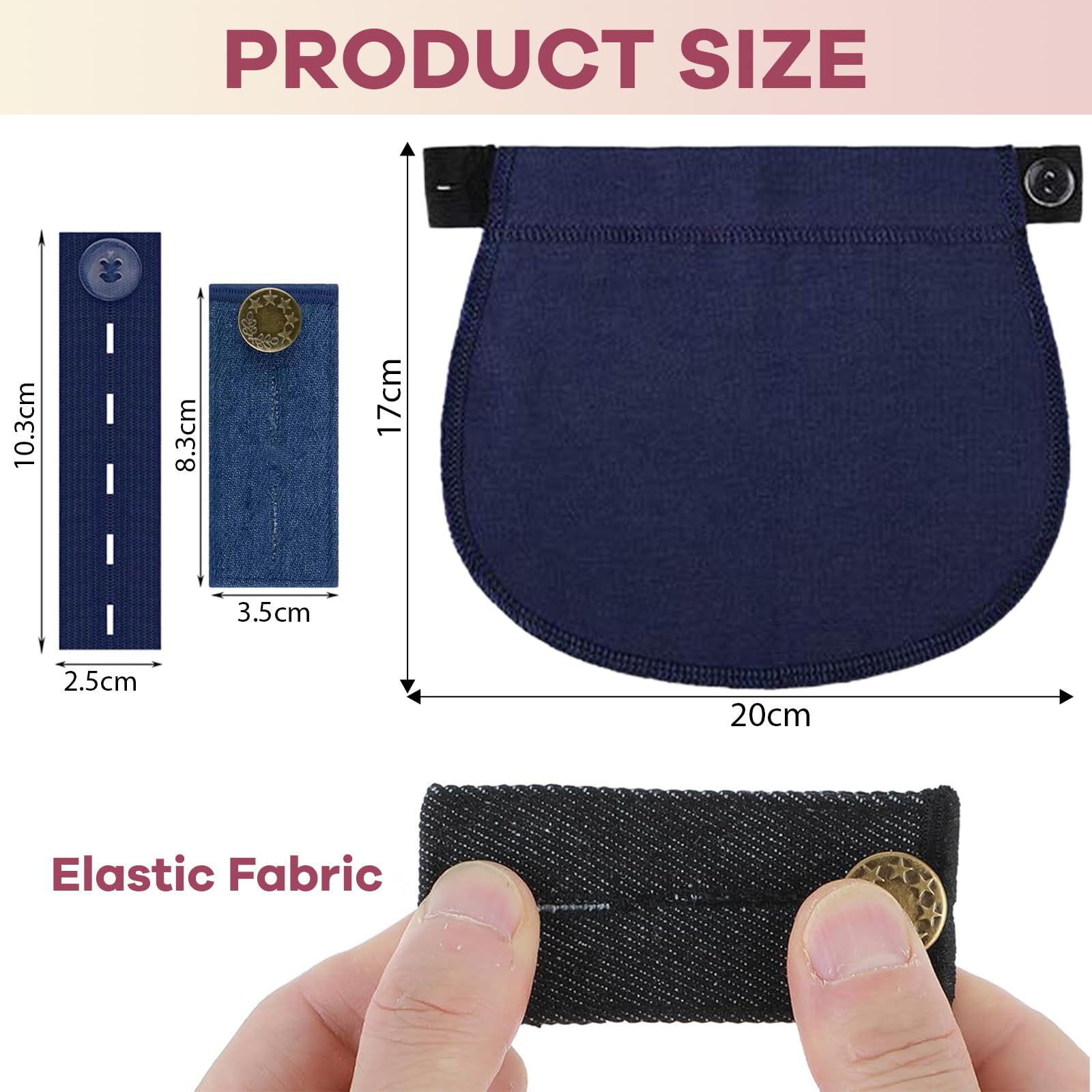GWEOR 8 Pcs Extensores de Pantalones de Cintura,Ajustables Botones,Extensor Pantalon Embarazada,Apto para mujeres embarazadas — view 6