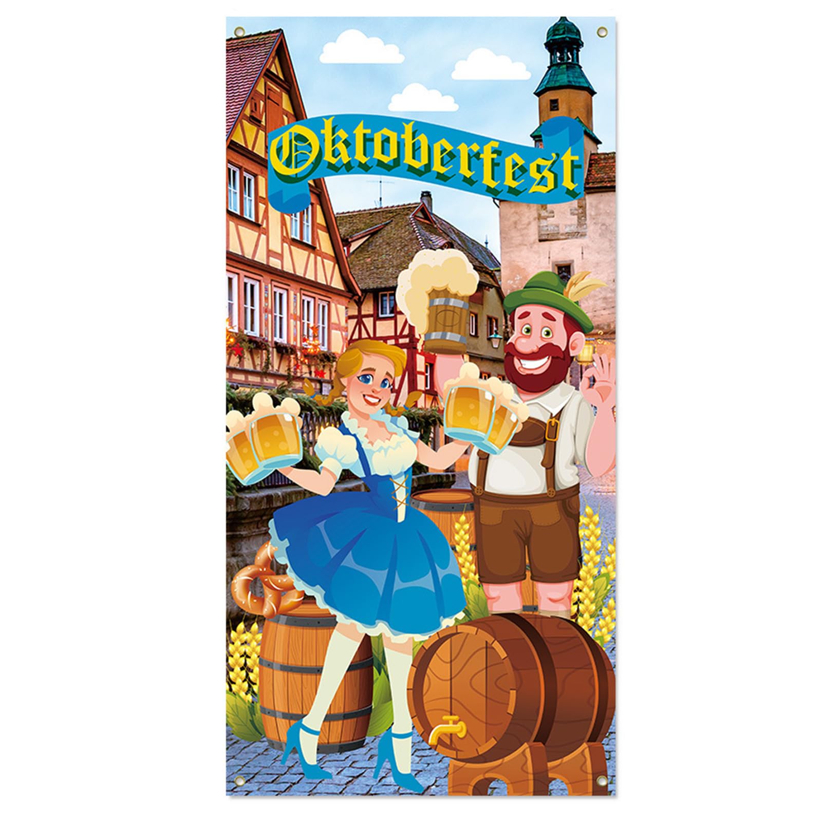 Whoasyst Foldable Oktoberfests Background Banners 90X180Cm Portable for Stage Photography and Holiday Decorations Oktoberfests Backdrops