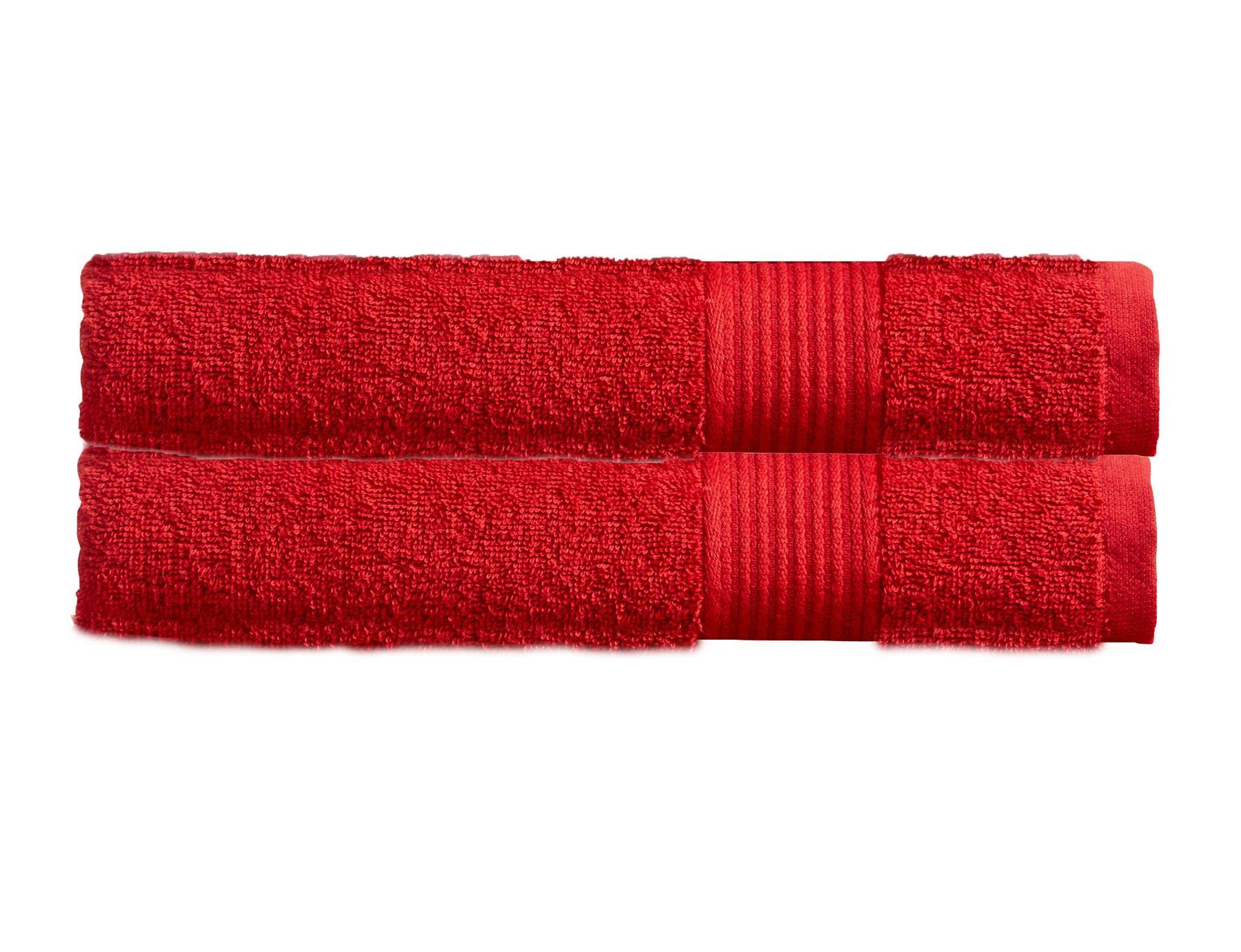Olivia Rocco Red Egyptian Cotton Towels Home Bathroom Towel Set Bale Fade Resistant 500Gsm Home Collection Bales Bath Sets, 2 Bath Towels