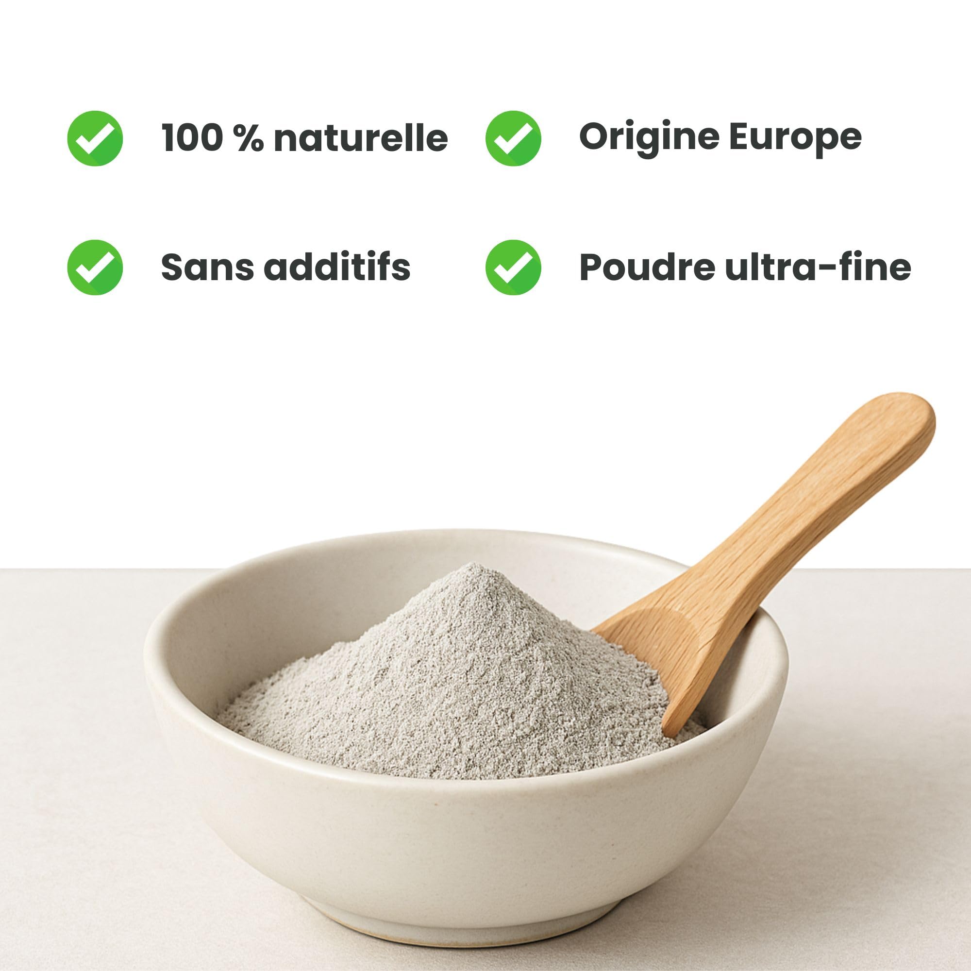 Zéolite - Roche volcanique pure et 100% naturelle - Pureté ≃94% en Clinoptilolite - Origine EU - Poudre ultra-fine - Sans additifs - testée et contrôlée en Allemagne (250 g)