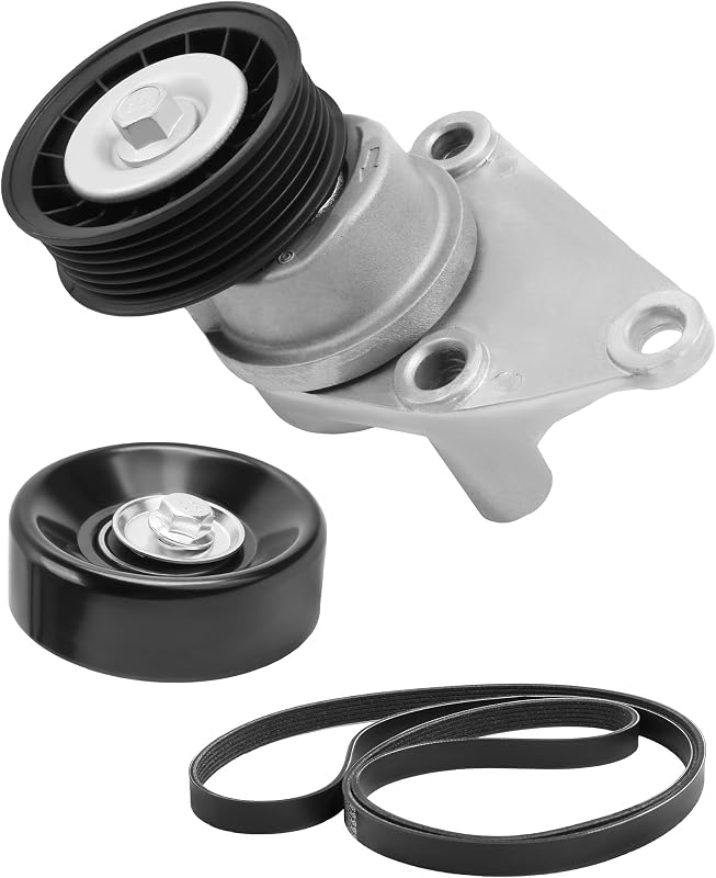Kit de tensionador e polia da correia serpentina Ntoauto para Chevrolet, GMC, Hummer e Cadillac – 1 kit