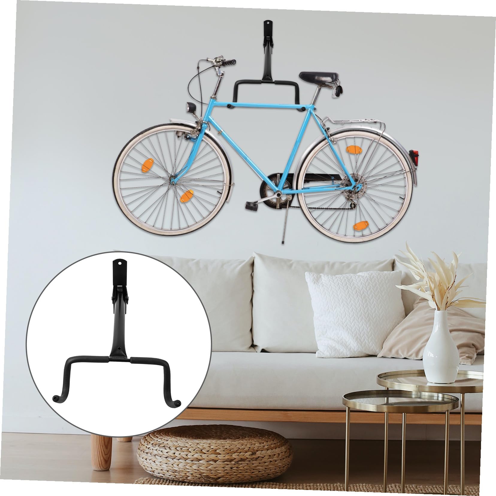 Homoyoyo Gancho para Colgar Bicicletas de Acero Negro, Soporte Plegable Gran Capacidad para Bici Plegable, Adecuado para Hogar y Tienda