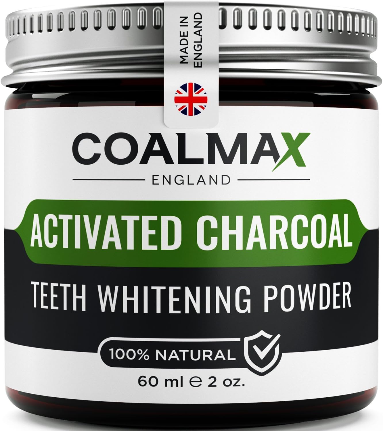 Activated Charcoal Teeth Whitening Powder โ 100% Natural, Vegan Charcoal Teeth Whitening Toothpaste & Teeth Whitener Kit (Made in UK)