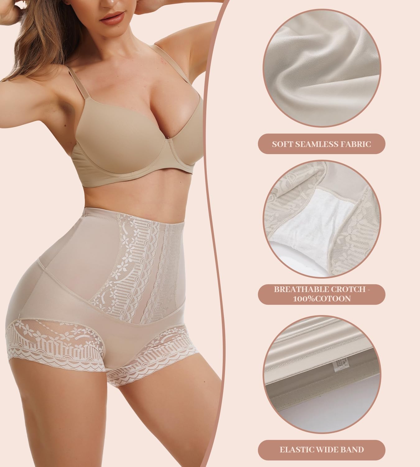Shapewear Tummy Control Underwear for Women, High-Waisted Butt Lifter Briefs - Image 4