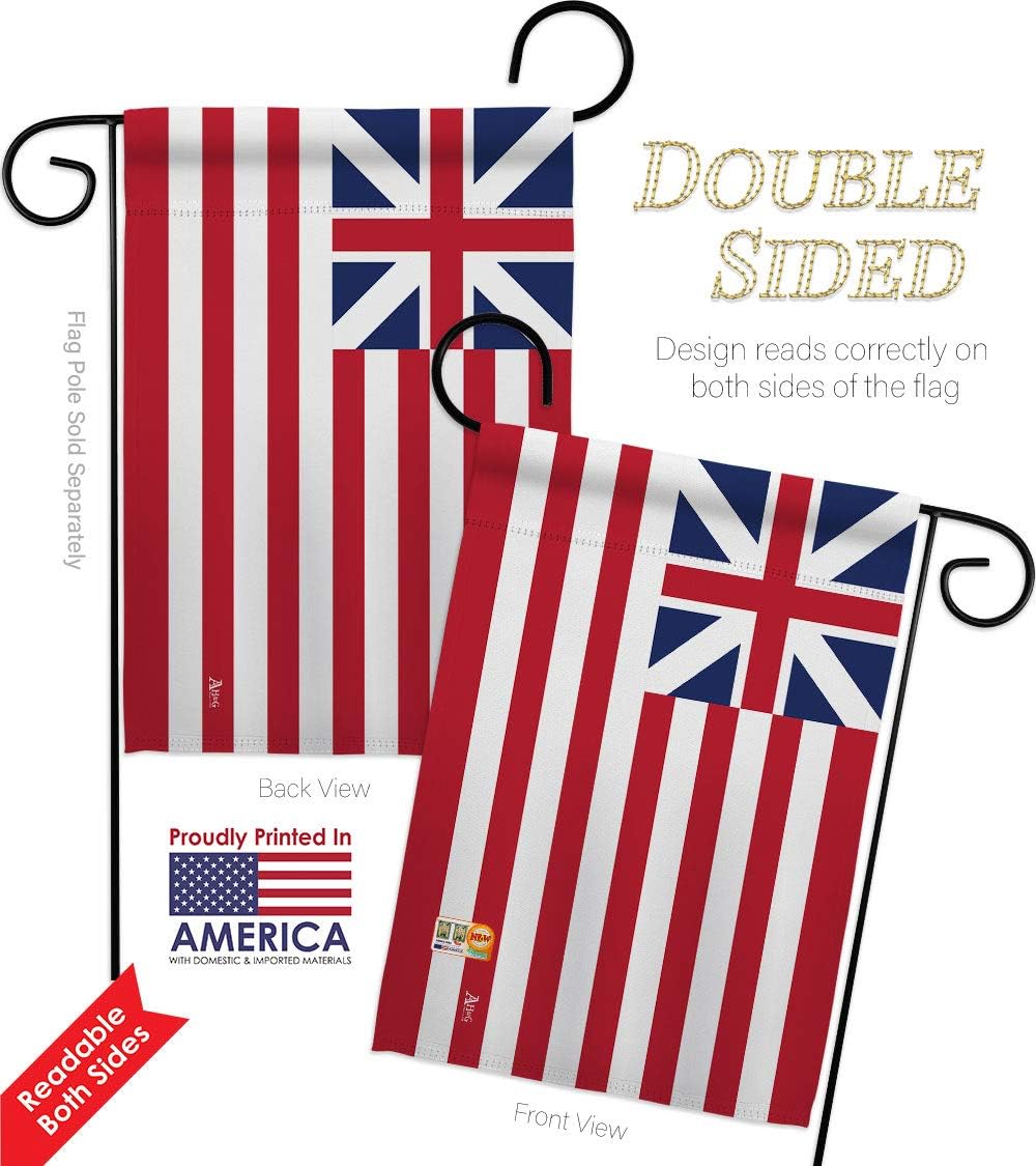 Grand Union Garden Flag Set with Stand Regional World Historic International Heritage Celebration Cultural Country Particular Area Small Gift Yard House Banner Double-Sided Made In USA 13 X 18.5