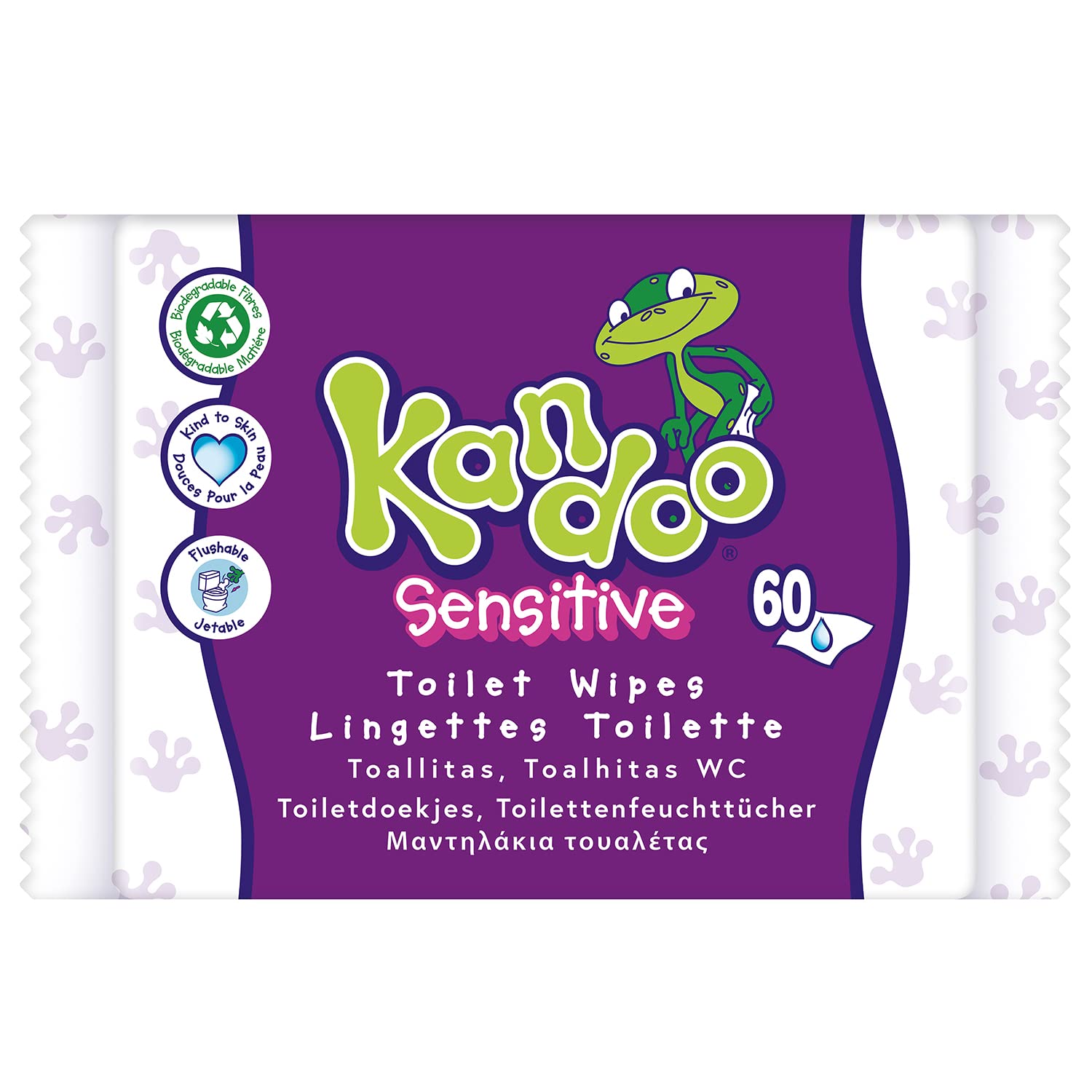 KandooSensitive Wipes - Extreme Softness - Superior Effectiveness - Dermatologically Tested - 1 Pack of 60 wipes