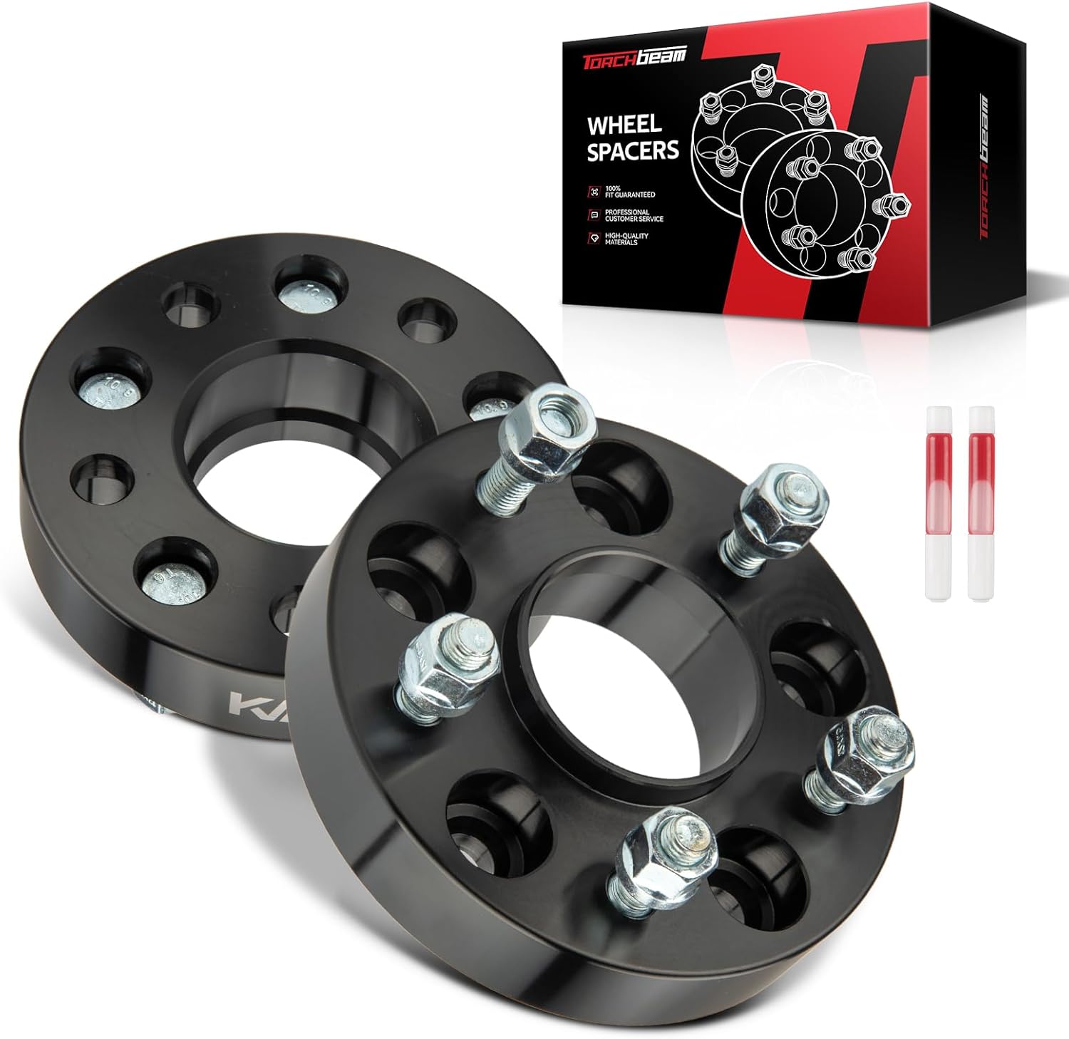 Torchbeam 5x4.75 1.25 inch Hub Centric Wheel Spacers for S10, Corvette, Blazer, Camaro, Firebird, Jimmy, Sonoma, S10 Blazer, Bravada, XLR, S15, Hombre, Eldorado, Riviera, 70.5mm Center Bore & M12x1.5