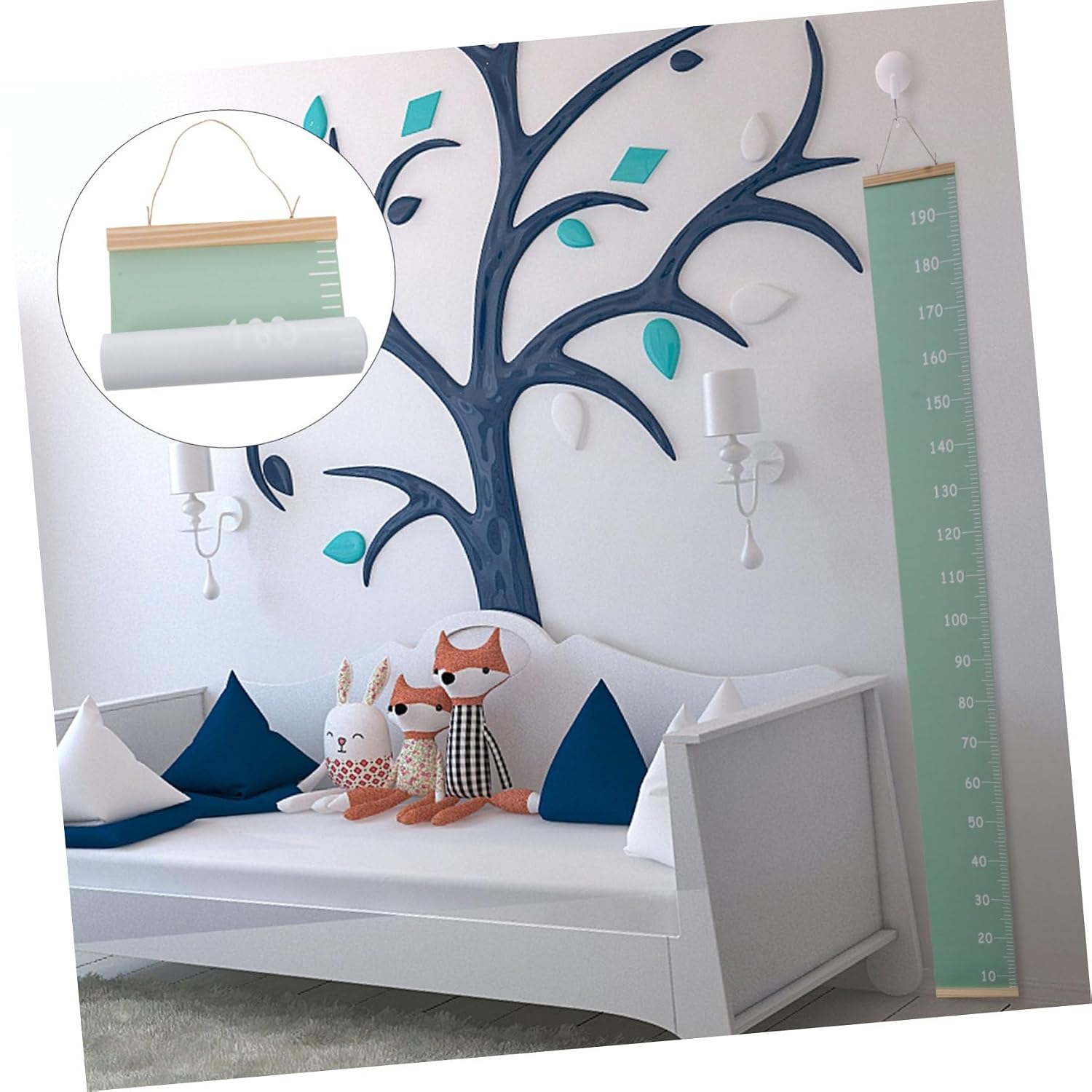 Toyvian 4pcs Growth Wall Ruler Boys and Girls Height Measurement Tools Hanging Height Chart for Nursery