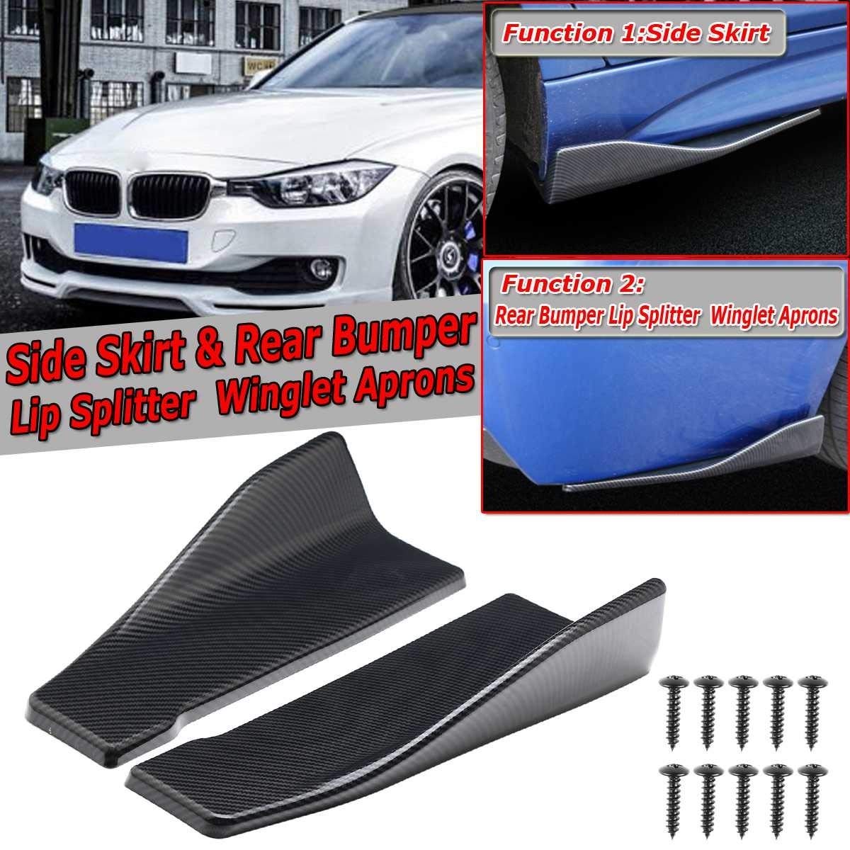 2 szt. 35cm/48cm uniwersalny boczek samochodu dyfuzor tylnego zderzaka Spoiler część rozdzielająca nakładki Winglet fartuchy z włókna węglowego, dla Benz, BMW