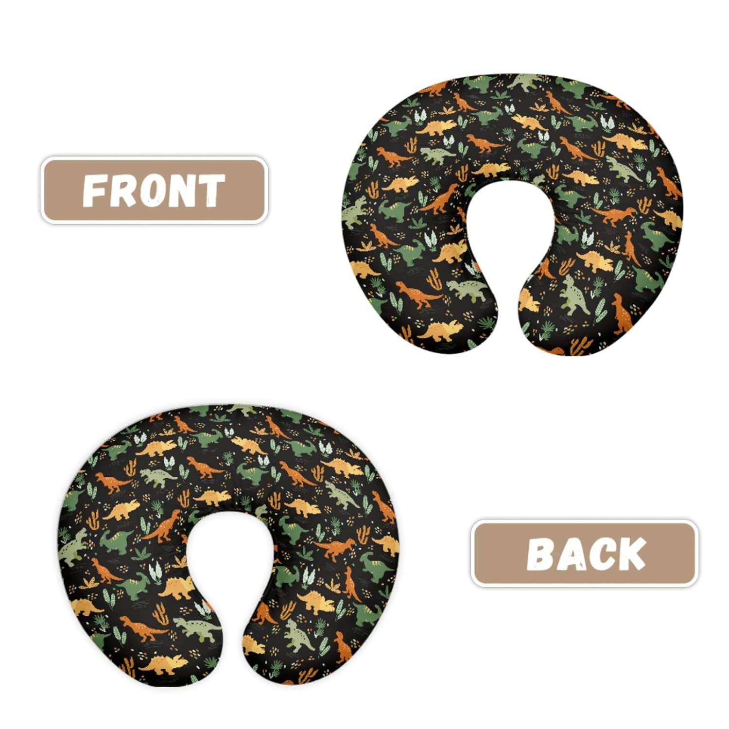 GOSTONG T-Rex Dinosaur 2 Pack Nursing Pillow Cover for Baby Girl Boys Comfortable Elastic Breastfeeding Pillow Cover Fits 22x18 in Nursing Pillow Polyester Nursing Pillow Covers