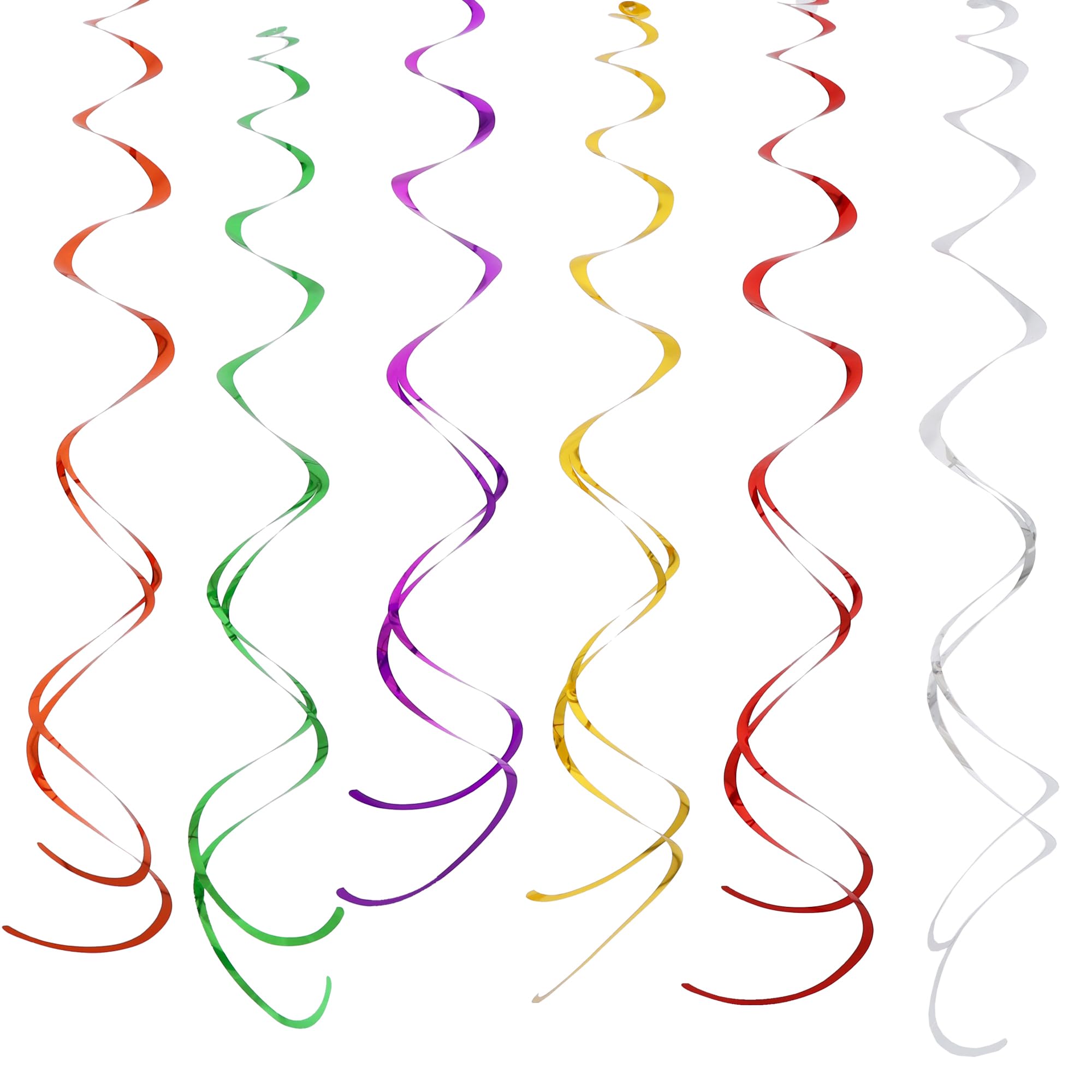 TONIFUL 27 Inch Plastic Streamer Foil Swirl Hanging for Ceilings, Windows, Doorways, Fireplaces Wedding, Birthday, Graduation Party, Valentine's Day, Christmas Home Decoration-Rainbow