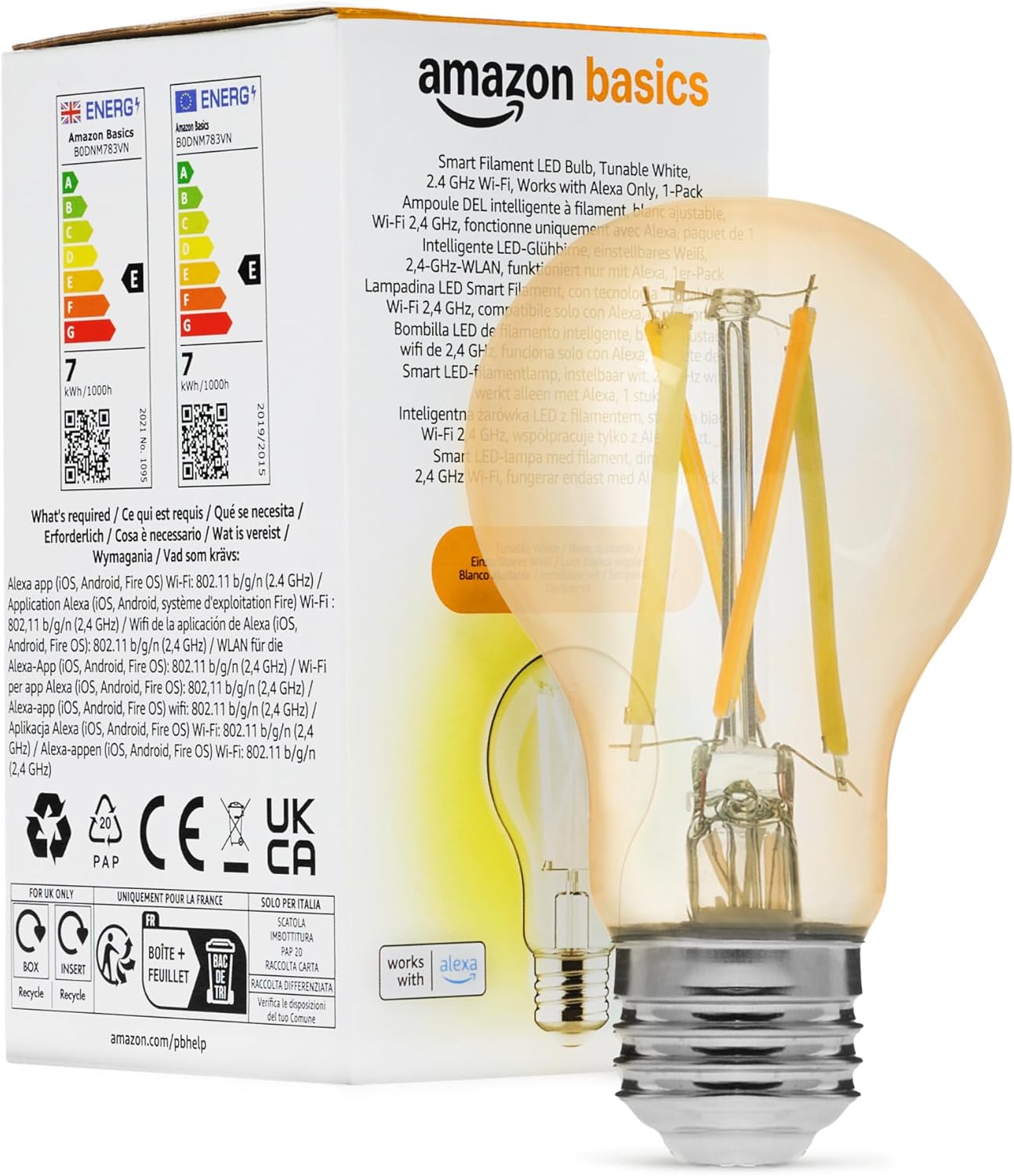 Estética vintage y luz variable: Amazon Basics Filamento A60