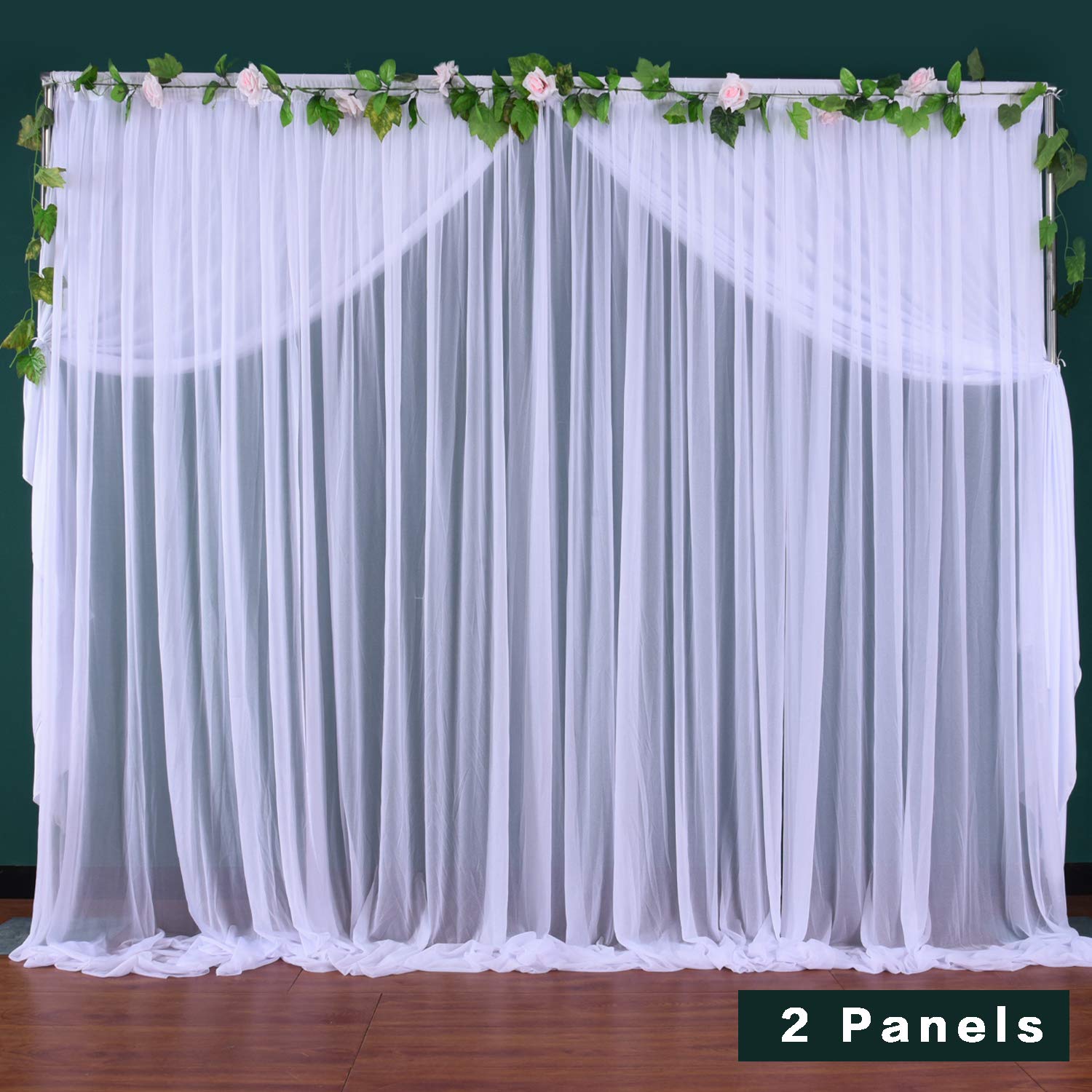 Buy White Tulle Backdrop Curtains for Parties Wedding Chiffon Sheer