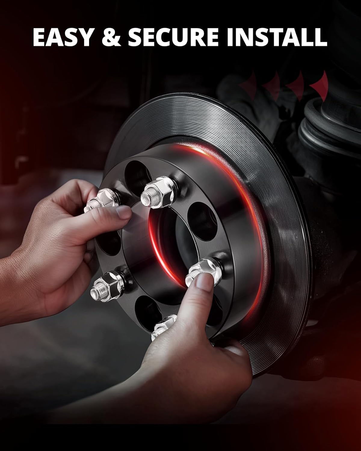 EVIL ENERGY 5x4.75 to 5x4.5 Wheel Adapters 1 inch Compatible with Chevy 2010-2024 Camaro, 5x120.65mm to 5x114.3mm 5 Lugs 74.1 mm Hub Bore M12x1.5 Studs Black, Not Hubcentric - Image 6