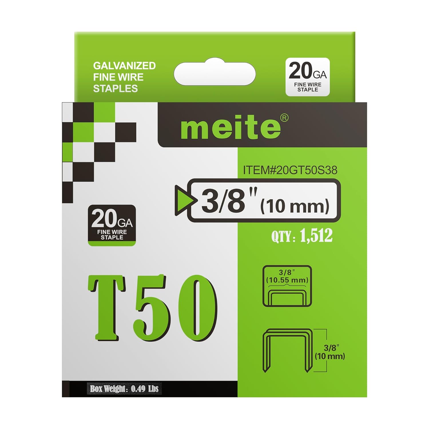 T50 staples for upholstery, 3/8 in. 20-gauge galvanized (10 packs)
