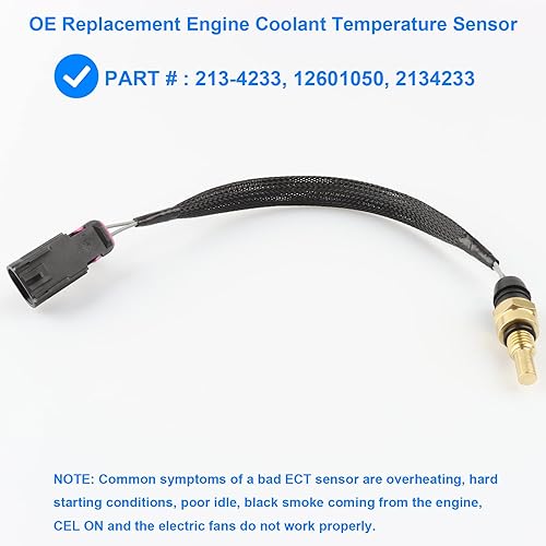 Miniatura 2 de Sensor de temperatura del refrigerante 213-4233, 2134233 compatible con Buick Chevy GMC Hummer Isuzu - Colorado Canyon 2004-2012, Trailblazer Envoy
