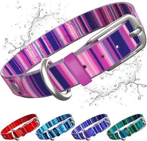 Rubyloo Collar impermeable para perro, 100% impermeable, a prueba de olor, a prueba de decoloración, a prueba de suciedad, fácil de limpiar, suave y
